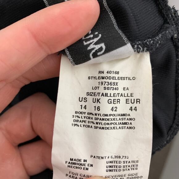 Miraclesuit Printed One Piece Swimsuit Black Womens Size 14 - Picture 9 of 10